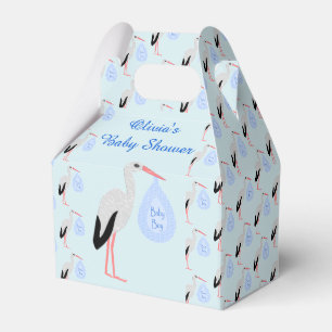 Niedlich Blue Baby Boy Stork Baby Dusche Custom Geschenkschachtel