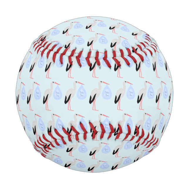 Niedlich Blue Baby Boy Stork Baseball (Vorderseite)
