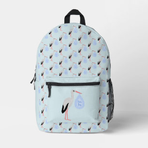 Niedlich Blue Baby Boy Stork Bedruckter Rucksack
