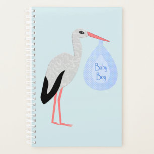 Niedlich Blue Baby Boy Stork Planer