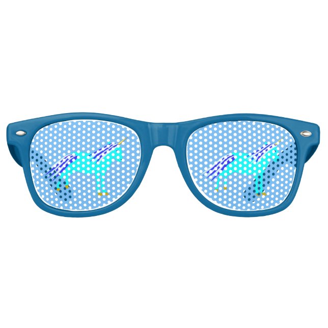 Niedlich Blue Baby Boy Unicorn Kinderdusche Partybrille (Vorderseite)