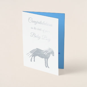 Niedlich Blue Baby Boy Unicoron Glückwunschkarte Folienkarte