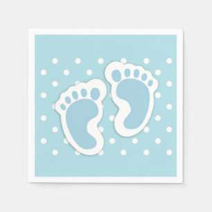 Niedlich Blue Baby Boy's Feet Illustration Serviette