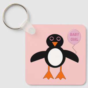 Niedlich Blue Baby Girl Pinguin Custom Baby Dusche Schlüsselanhänger