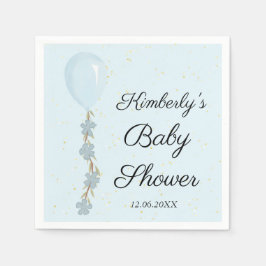 Niedlich Blue Balloon Baby Dusche Serviette