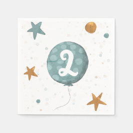 Niedlich Blue Balloon Boy Zweite Geburtstagsparty Serviette