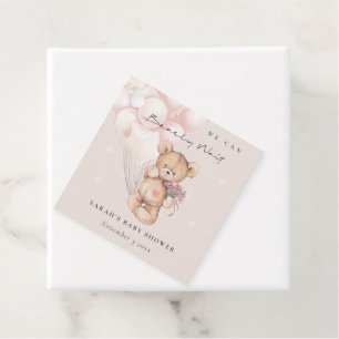 Niedlich Blue Bearly Wait Bear Balloon Baby Showdu Geschenkanhänger