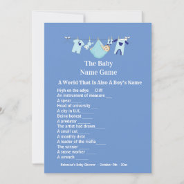 Niedlich Blue Boy Baby Dusche Ratgeber Spiel Einla Einladung