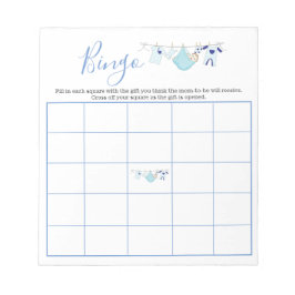 Niedlich Blue Boy Clothesline Baby Dusche Bingo Sp Notizblock