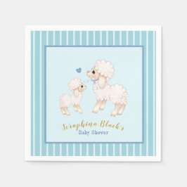 Niedlich Blue Boy Lamb Baby Dusche Napkins Serviette