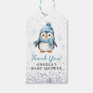 Niedlich Blue Boy Pinguin Winter Baby Dusche Geschenkanhänger