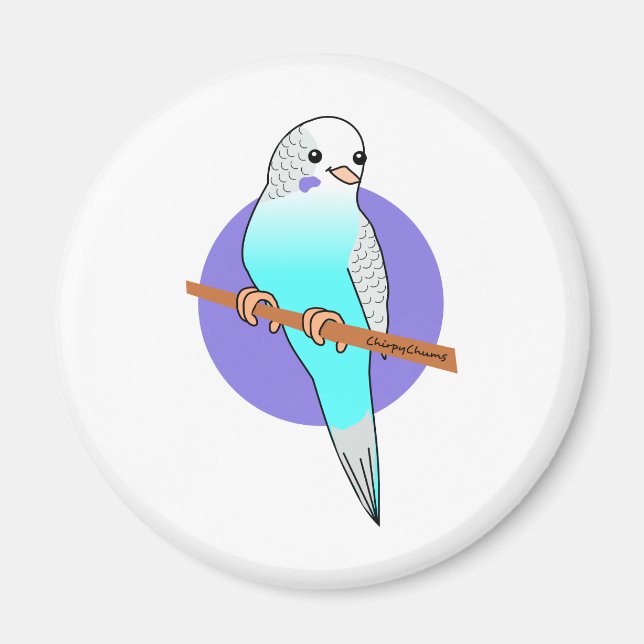 Niedlich Blue Budgie Magnet (Vorne)