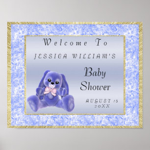 Niedlich Blue Bunny "Welcome" Poster