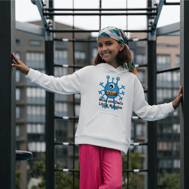 Niedlich Blue Cartoon Monster Funny Fun für Kinder Hoodie (Von Creator hochgeladen)