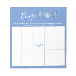 Niedlich Blue Clothesline Baby Showdusche Bingo Sp Notizblock