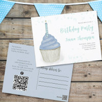 Niedlich Blue Cupcake QR Code Social Media Whimsic