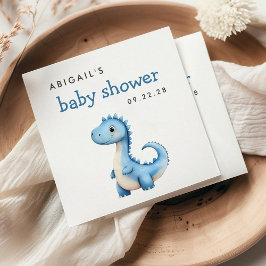 Niedlich Blue Dinosaur Baby Dusche Napkin Serviette