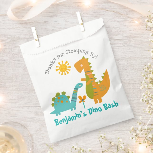 Niedlich Blue Dinosaurier Kawaii Boy Birthday Viel Geschenktütchen (Ausgeschnitten)
