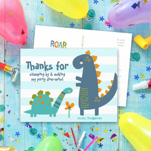 Niedlich Blue Dinosaurier Kawaii Boy Birthday Viel Postkarte