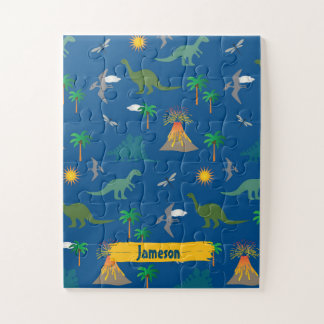 Niedlich Blue Dinosaurier Muster Wildlife Pflanze