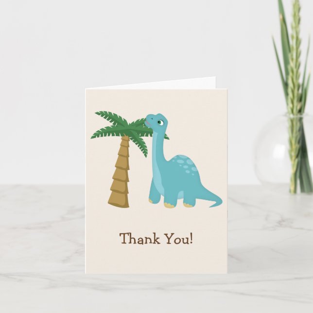 Niedlich Blue Dinosaurier Vielen Dank Dankeskarte (Vorderseite)