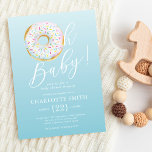 Niedlich Blue Donut Baby Dusche Einladung<br><div class="desc">Beeindrucken Sie Ihre Gäste mit diesen hübschen,  von der Donut inspirierten Babydusche-Einladungen. JA!</div>
