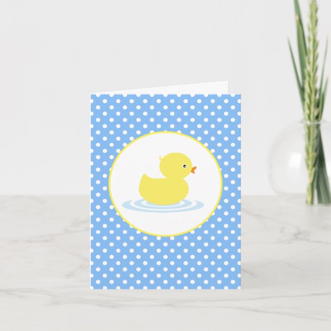 Niedlich Blue Duck Danke Mini Note Card (Vorderseite)
