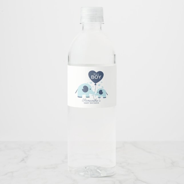 Niedlich Blue Elephant Boy Baby Dusche (Vorderseite)
