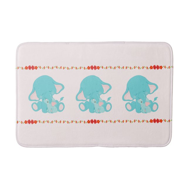 Niedlich Blue Elephant Kids Baby Kinderzimmer Badematte (Vorderseite)