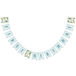 Niedlich Blue First Birthday Balloon Banner