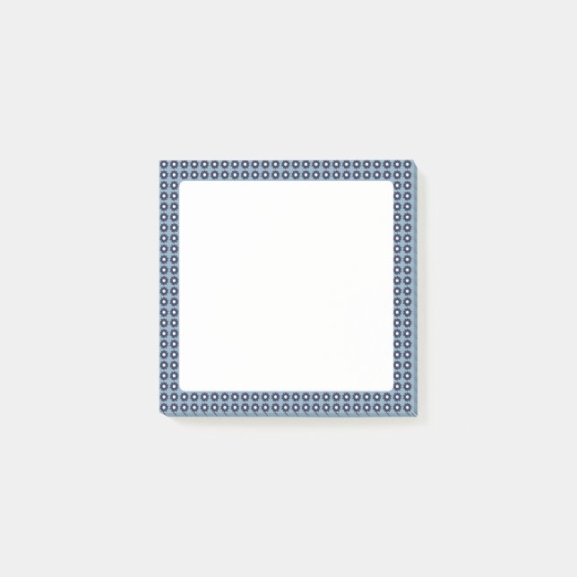 Niedlich Blue Floral Gemustert Sticknotes Post-it Klebezettel (Vorderseite)