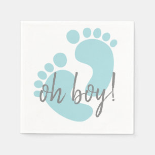 Niedlich Blue Footprints Baby Dusche Serviette