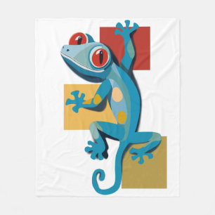 Niedlich Blue Gecko Reptile Lovers Fleecedecke