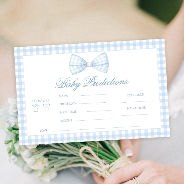 Niedlich Blue Gingham Bow Baby Vorhersagen Briefpapier (Von Creator hochgeladen)