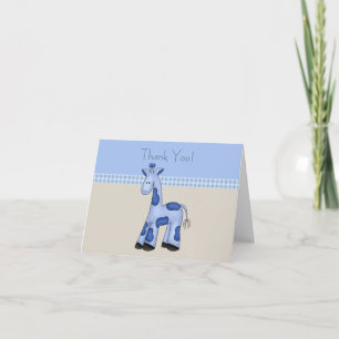 Niedlich Blue Giraffe Baby Boy Vielen Dank Karten