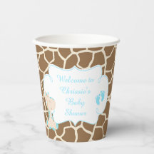 Niedlich Blue Giraffe Baby Dusche