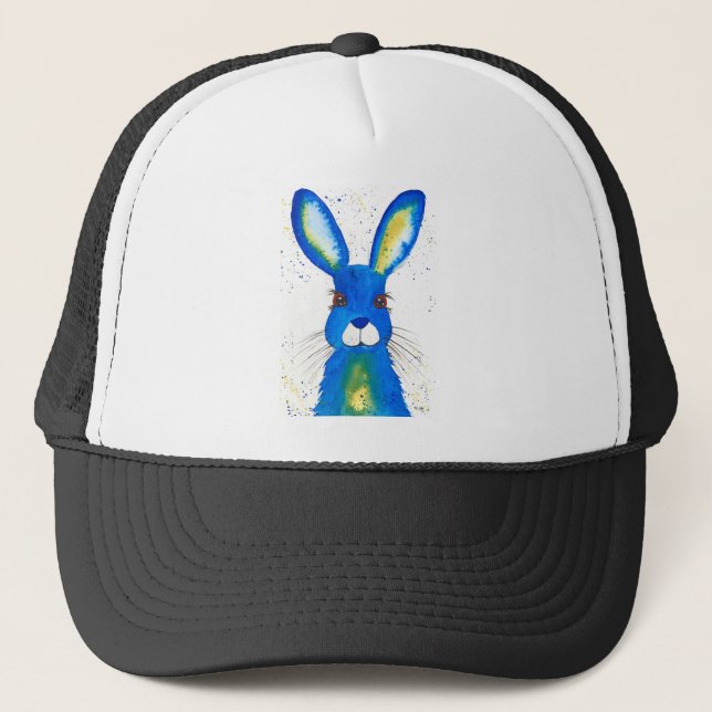 Niedlich Blue Hase Truckerkappe (Vorderseite)