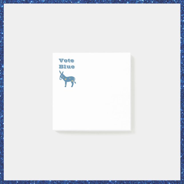 Niedlich Blue Heart Donkey STIMME BLUE Post-it Klebezettel (Von Creator hochgeladen)