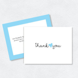 Niedlich Blue Heart Vielen Dank Dankeskarte