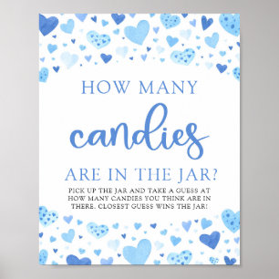 Niedlich Blue Hearts Valentine Wie viele Candies G Poster