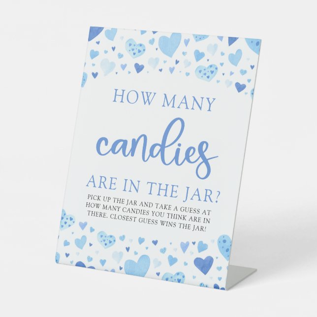 Niedlich Blue Hearts Valentine Wie viele Candies G Sockelschild (Vorderseite)