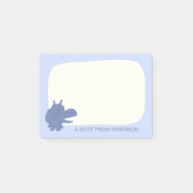 Niedlich Blue Hippo Hippopotamus Personalisiert
