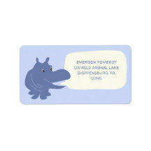 Niedlich Blue Hippo Hippopotamus Rücksendeadresse