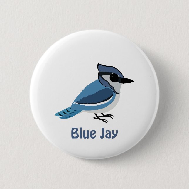 Niedlich Blue Jay Button (Vorderseite)