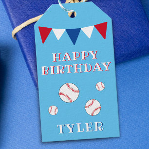 Niedlich Blue Kids Boy Baseball Geburtstag Geschenkanhänger