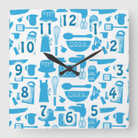 Niedlich Blue Kitchenware Kochwerkzeuge Muster Art