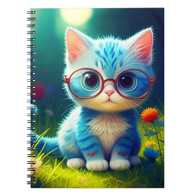 Niedlich Blue Kitten Tragebrille-276548 Notizblock (Vorderseite)