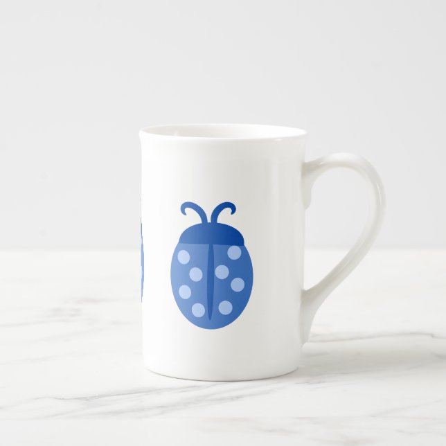 Niedlich Blue Ladybug Prozellantasse (Rechts)
