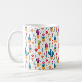 Niedlich Blue & Lavender Floral Cactus Script Mono Kaffeetasse