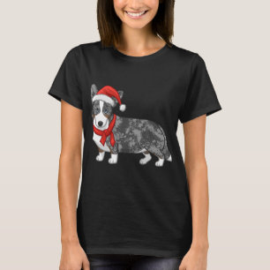 Niedlich Blue Merle Cardigan Corgi Weihnachtsmannm T-Shirt
